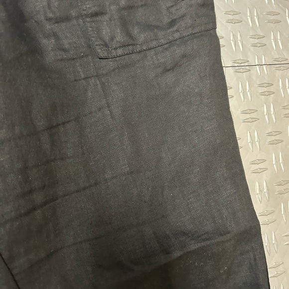 Athleta Cabo Linen Black Jogger Pants zippered pockets drawstring - Picture 6 of 11